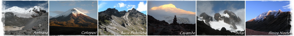 Antisana, Cotopaxi, Rucu Pichincha, Cayambe, Altar & Iliniza Norte