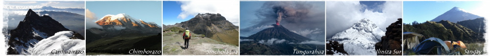 Carihuairazo - Chimborazo - Sincholagua - Tungurahua - Iliniza Sur - Sangay